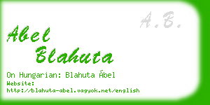 abel blahuta business card